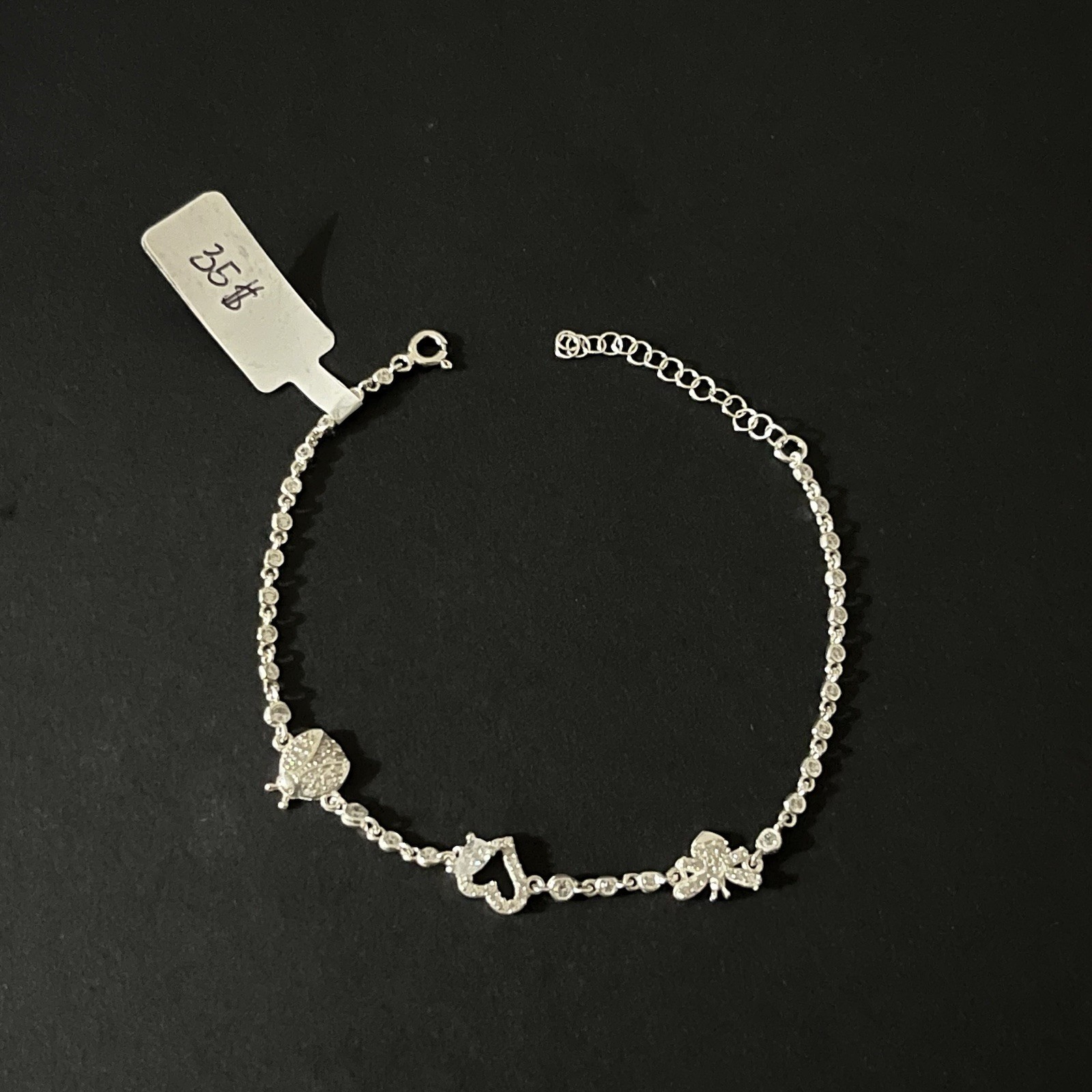 Esclava de Plata 925 con Dijes de Corazón y Mariposa – 7 Inch