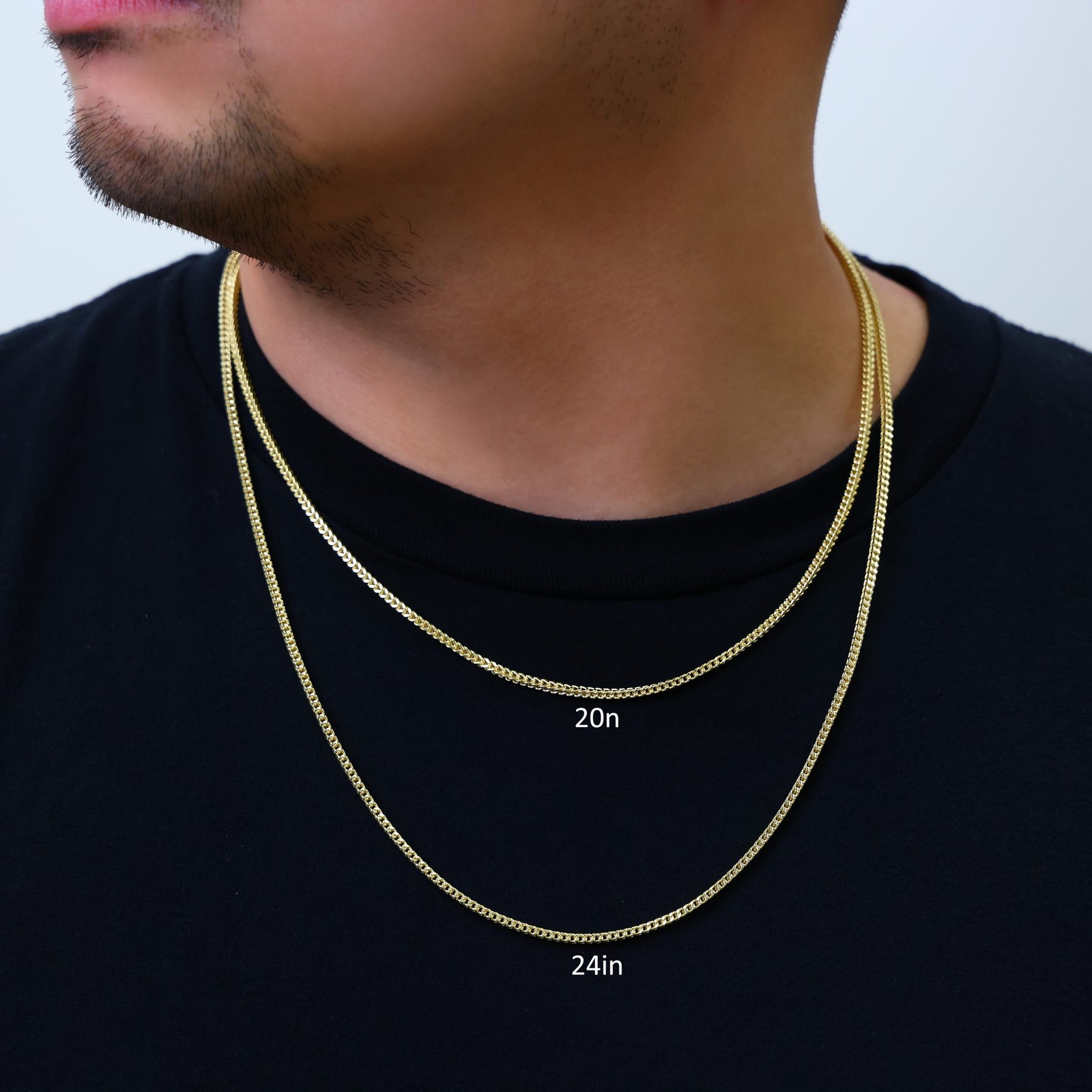 14K Yellow Gold Mens 2.5mm Franco Square Box Foxtail Wheat Necklace Chain 24″