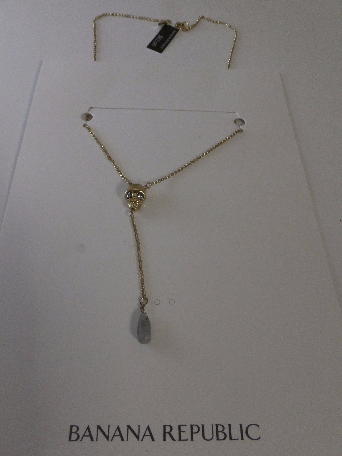Banana Republic Skull Drop Necklace Size One Size – Gold NWT $62.00