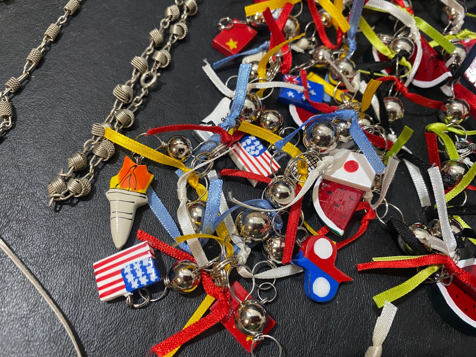 festive Necklace lot 30+ necklaces pendant chain charm many handmade holiday +