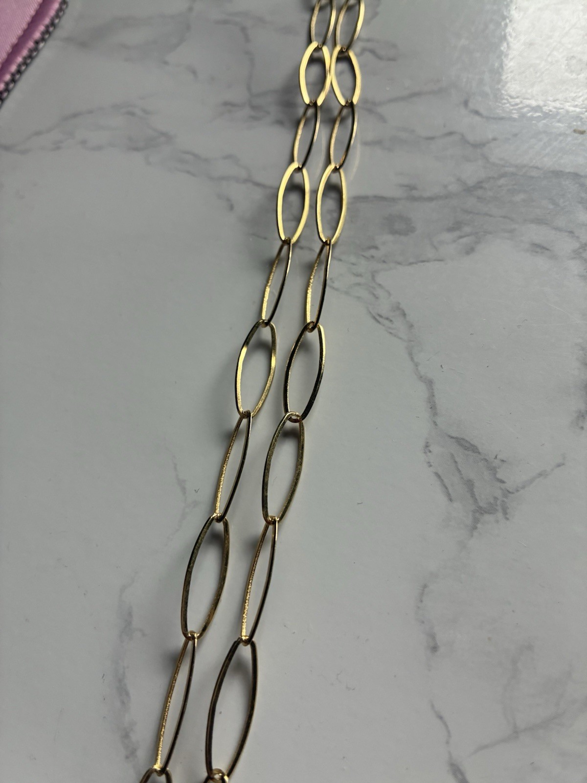 Macy’s Gold-Tone Yellow Gold 24k Oval Link Chain Necklace 24 in Italy