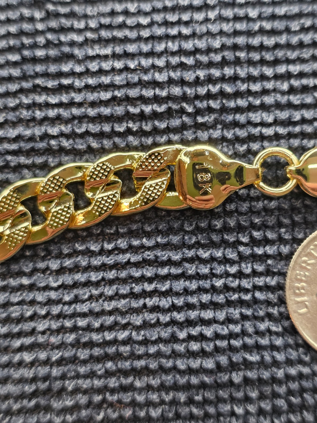 18K 24 Inch Gold Filled Cuban Diamond cut chain necklace
