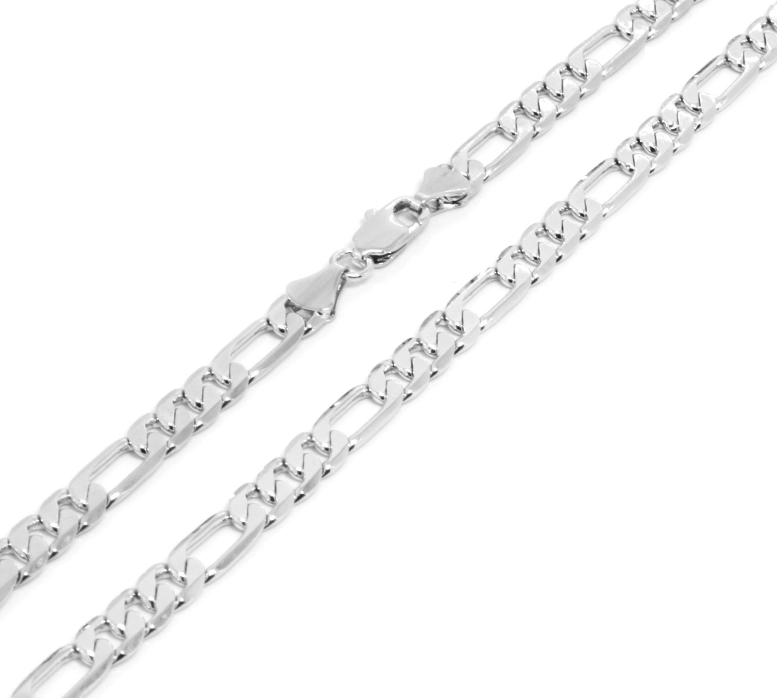 Men Silver Plated 3mm To 12mm Figaro Link Necklace Chain 24 Or 30 Inch
