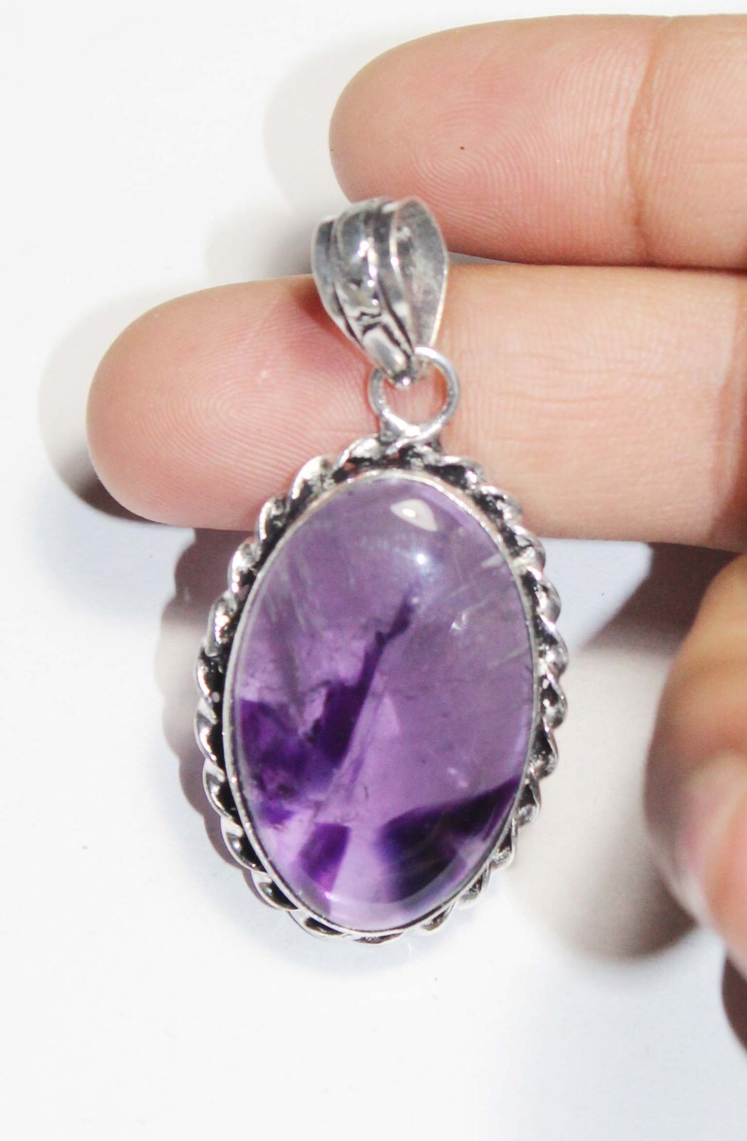 Hydro Amethyst Oval Shape Gemstone Handmade Pendant Jewelry Pendant Size 1.5 In
