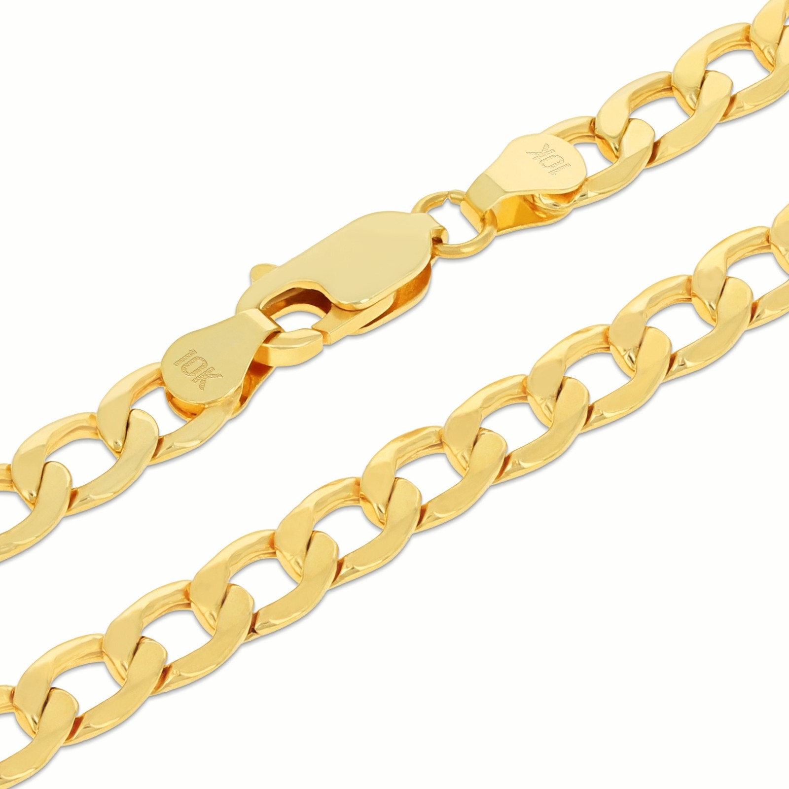 10K Yellow Gold 5.5mm Italian Cuban Curb Chain Link Necklace Mens Women 16″- 30″