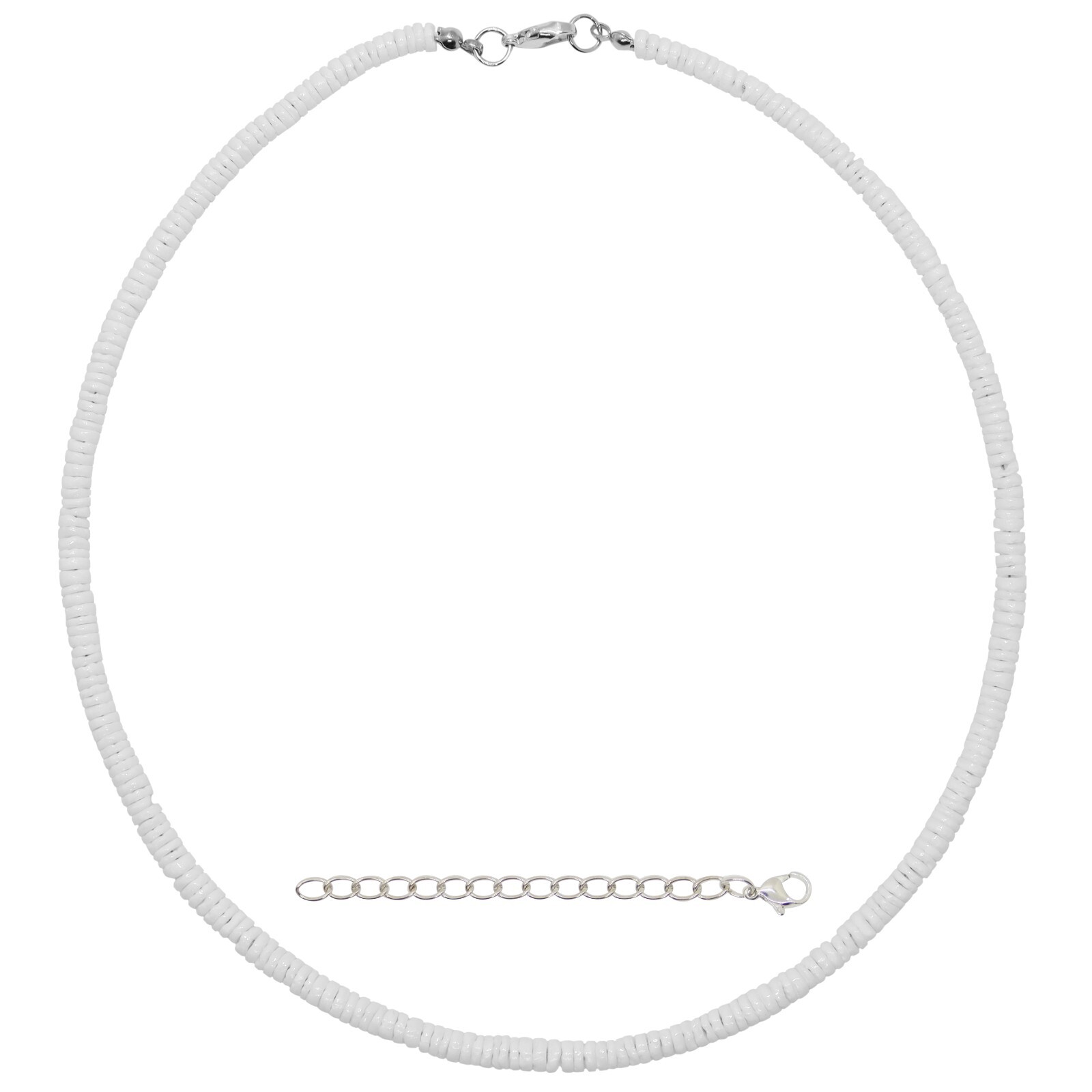 White Surfer Necklace Choker Pack, Genuine Puka Shell Necklace for Men & Women,