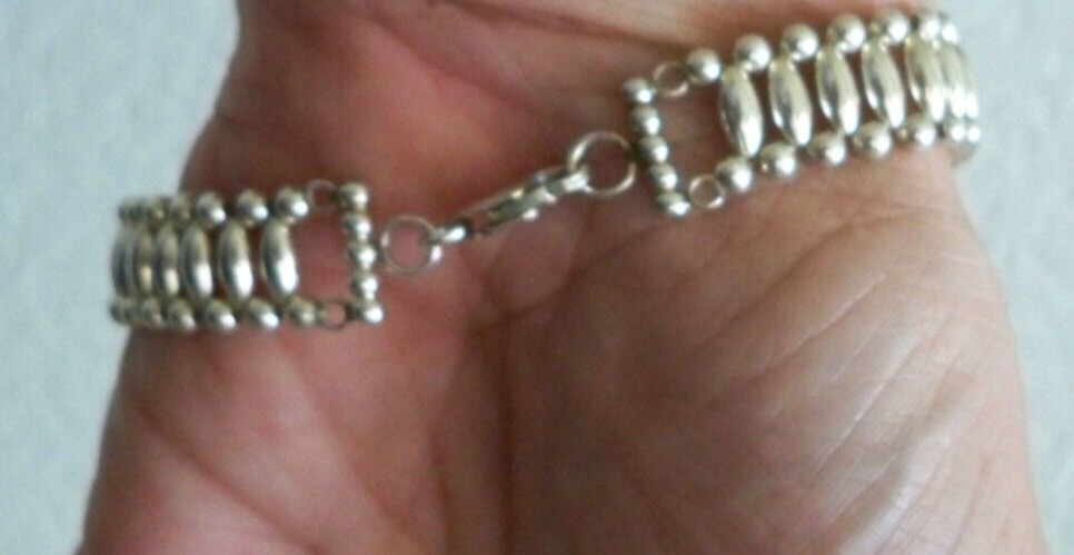 Women 925 Sterling Lucky Charm Bead Beaded Chain Bracelet Bangle 7.5″ Silver