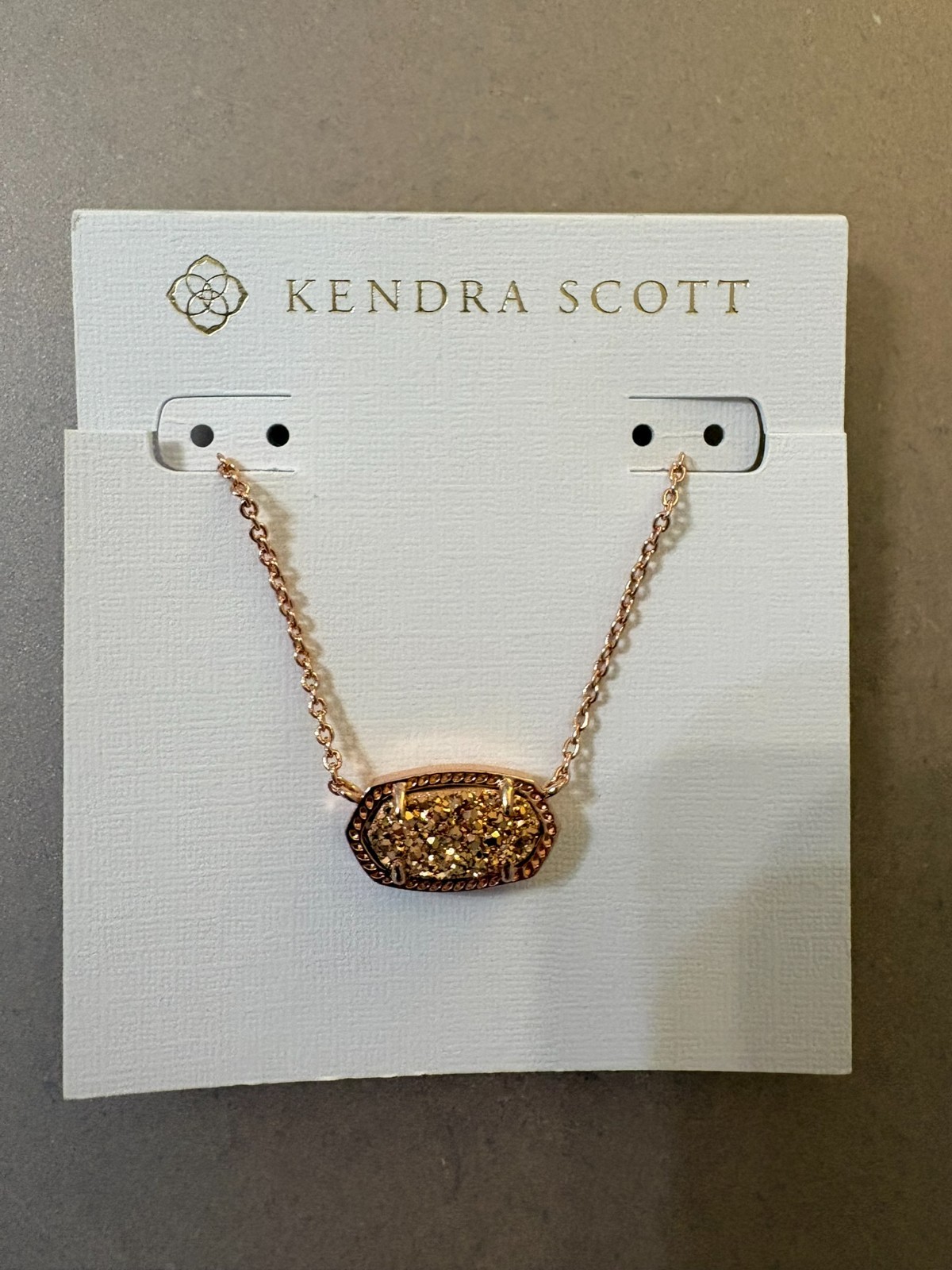 Kendra Scott Elisa Necklace Rose Gold Drusy