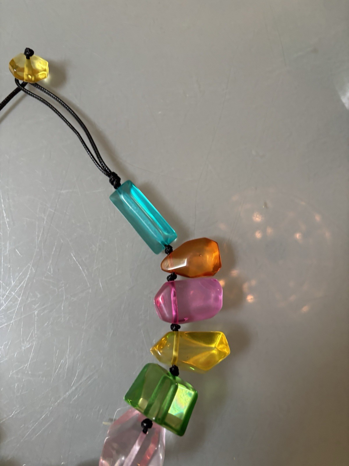 NWOT Statement Bib Chunky Multi Color Rainbow Stones Resin Anthropologie