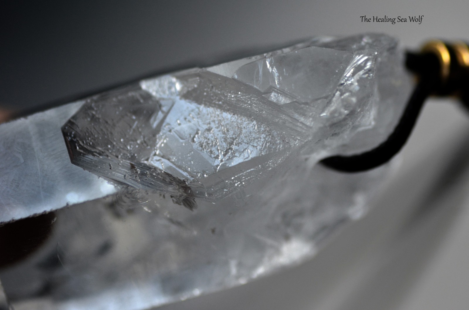Diamantina Clear Quartz Necklace with Rare Curved Timelines • Manifestation Ally