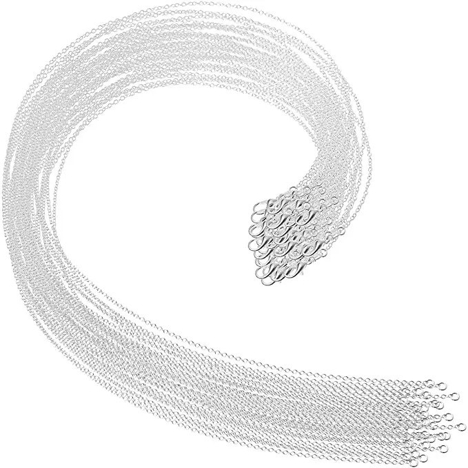Wholesale 30pcs 925 Sterling Solid Silver 1mm 16inch -24inch Rolo Chain Necklace