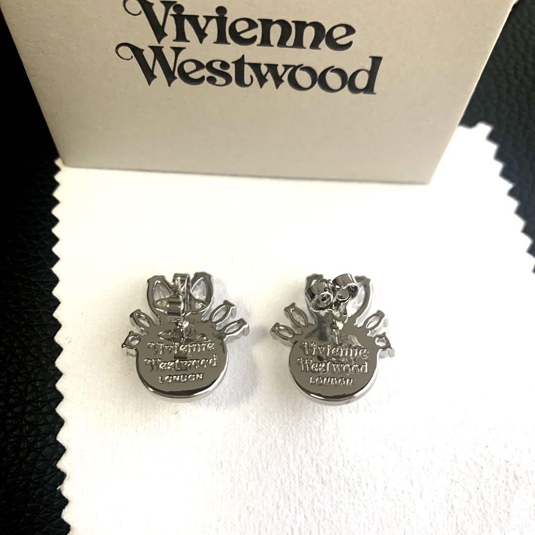 Vivienne Westwood Earrings Pierced Silver Pearl 2.5cm NO BOX [EJ361
