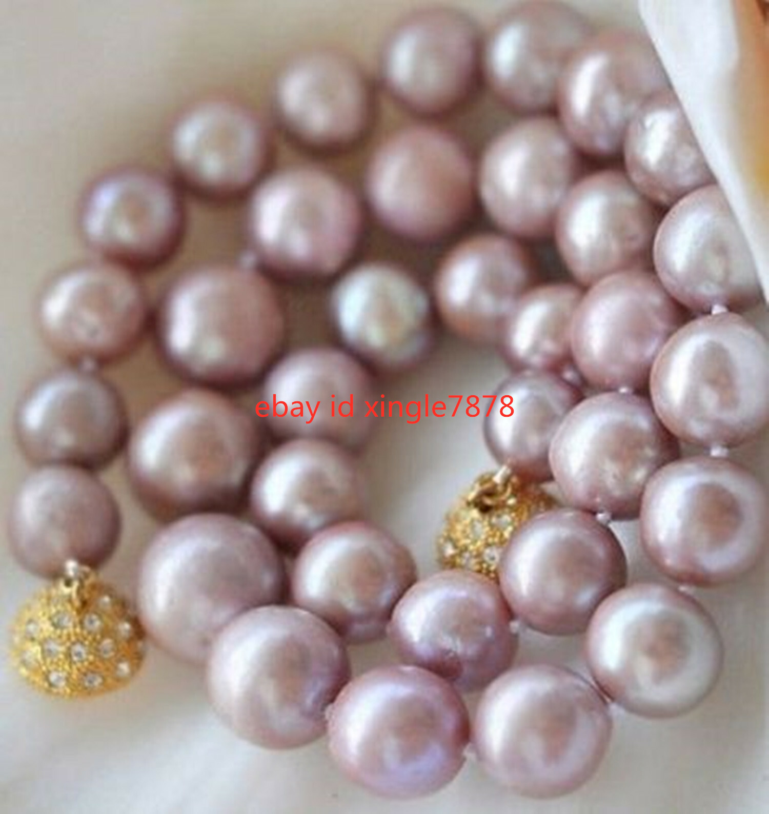 Real 8-9mm Genuine Lavender Purple Cultured Pearl Necklace 20”
