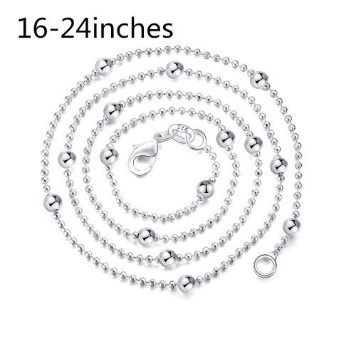 16-24 inch European and American popular plated 925 silver bead chain sweater