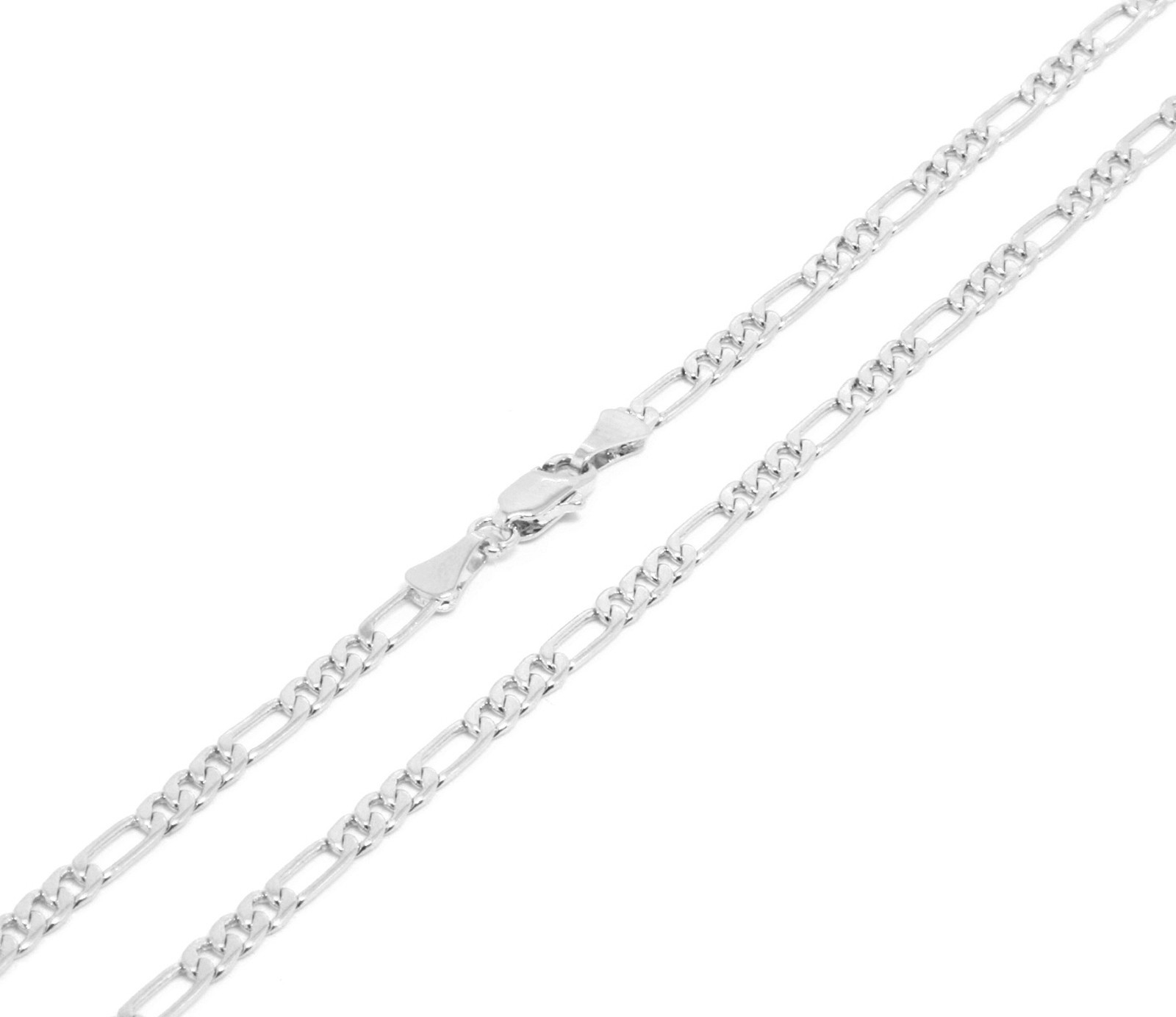 Men Silver Plated 3mm To 12mm Figaro Link Necklace Chain 24 Or 30 Inch