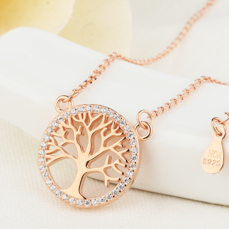 Women’s Genuine 925 Sterling Silver Tree of Life Pendant Necklace Stunning Gift
