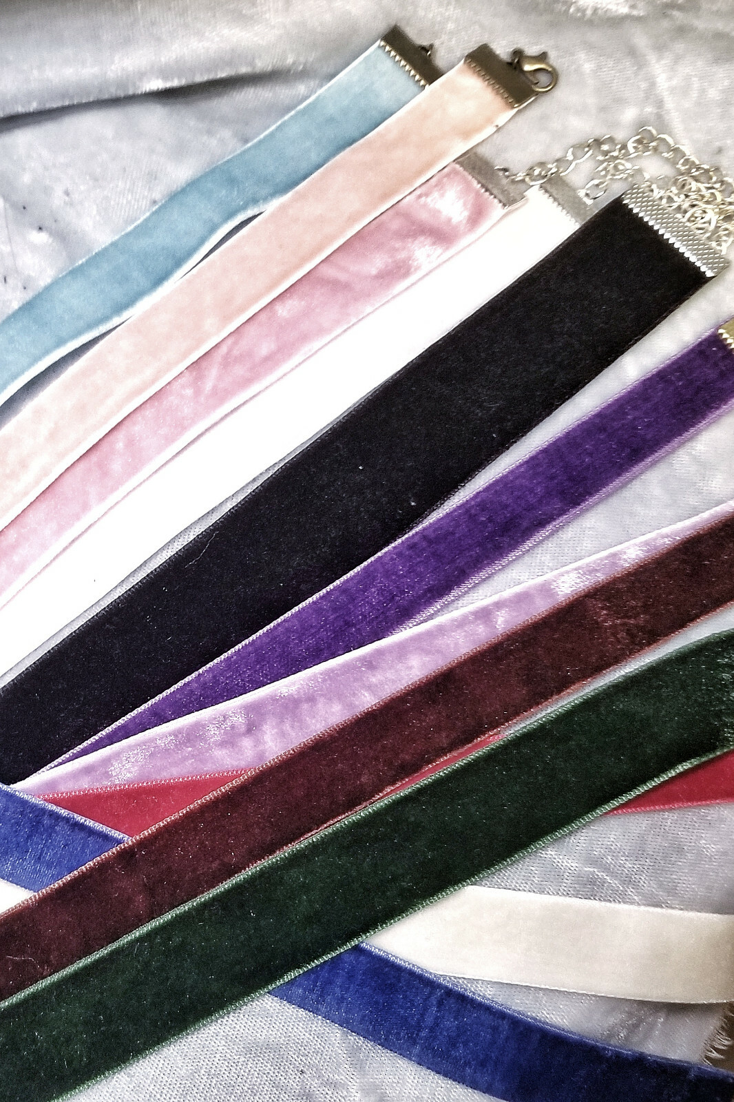 ALL COLORS Ribbon Choker Necklace Velvet Glitter Sequins Holidays