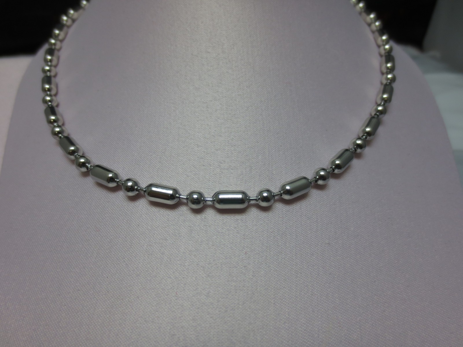1.5,2.4,3.2,4,4.5mm 7″-42″ SILVER STAINLESS STEEL BALL AND OVAL BEAD CHAIN