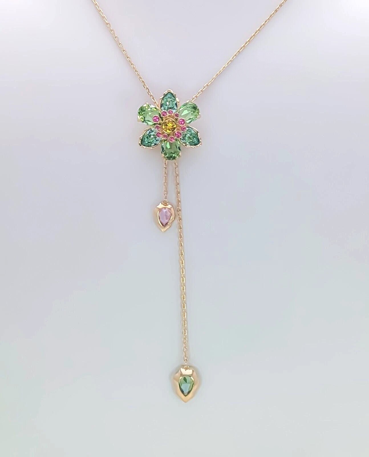 NEW 100% SWAROVSKI Multicolor Flower Idyllia Y Pendant Necklace 5717158