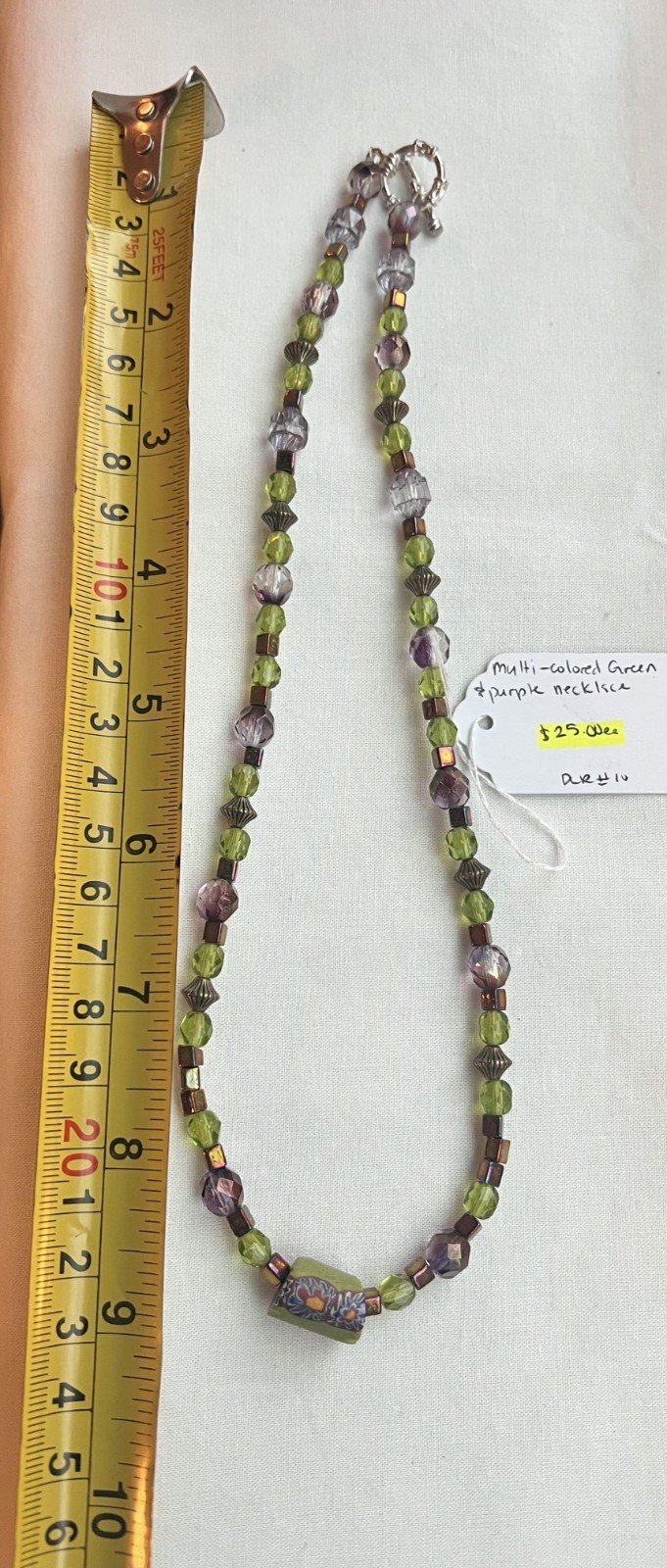 Multi-Colored Green & Purple Necklace
