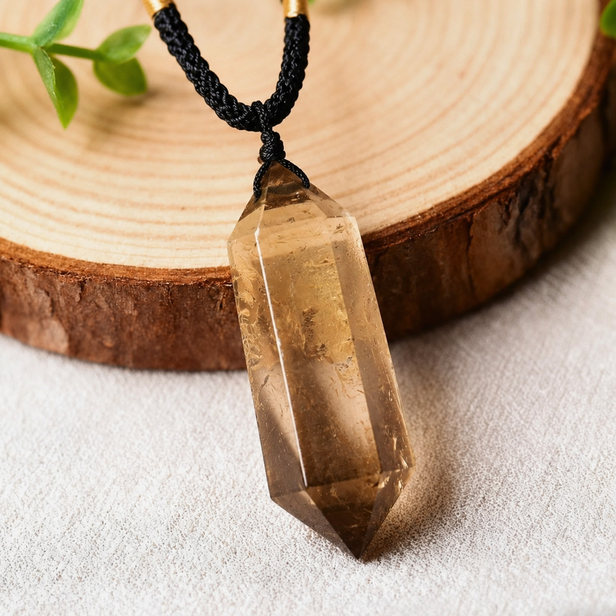 Natural Smoky Quartz Crystal Point Pendant Quartz Necklace Healing Jewelry Gift