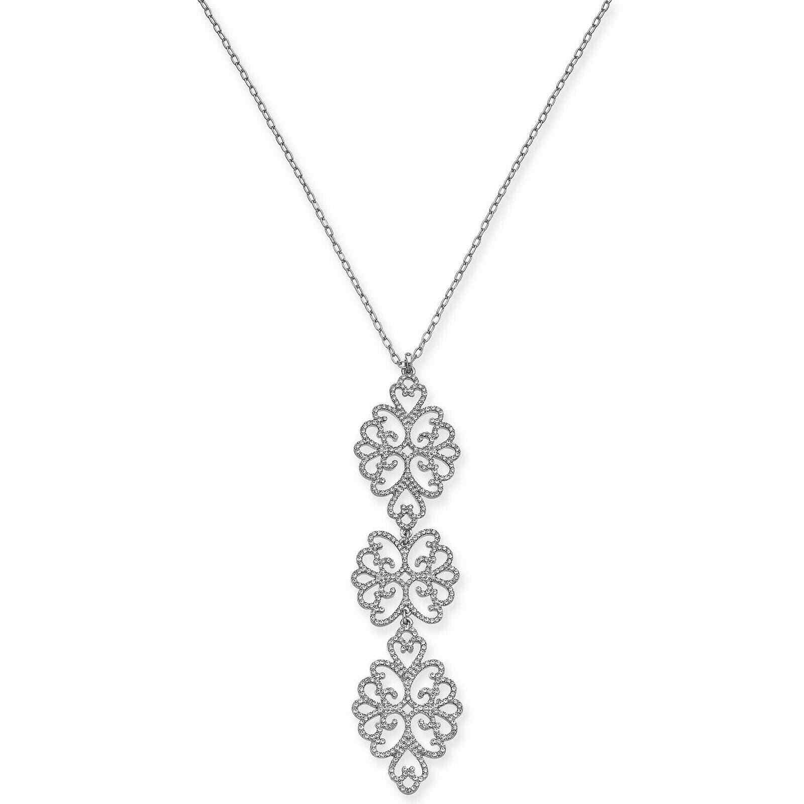 INC International Concepts Silver-Tone Pave Crystal Pendant Necklace $39