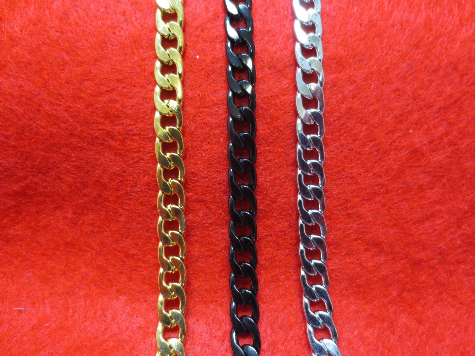 16″-48″ Stainless Steel Gold,Silver,Black Plated, 7mm Cuban Curb Chain Necklace