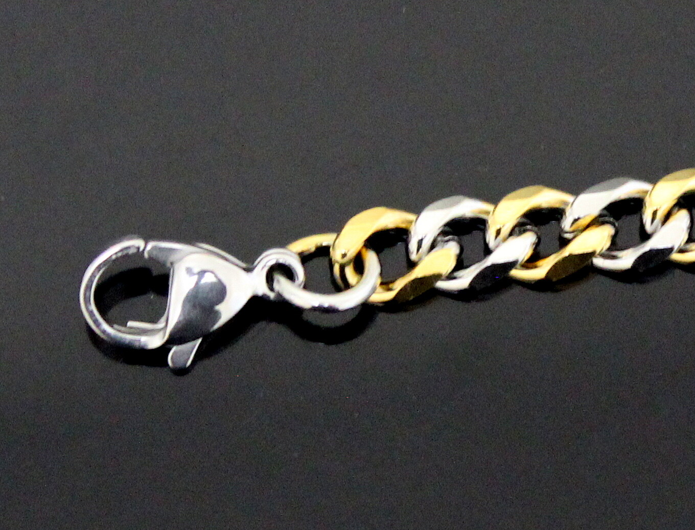Cuban Curb Link Two Tone Plated Stainless Steel 16″- 24″ Men Women Necklace