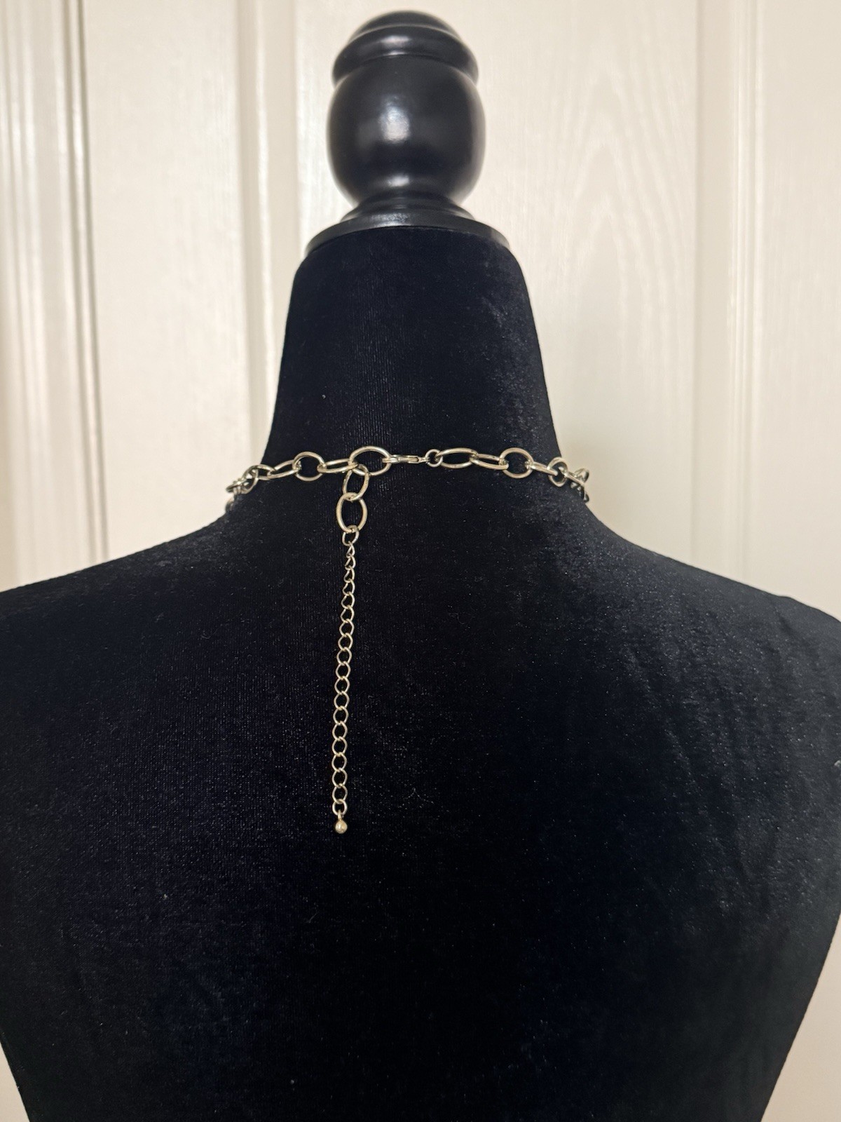 Boho Turquoise Statement Necklace Gold Tone Layered Chain Bib Necklace