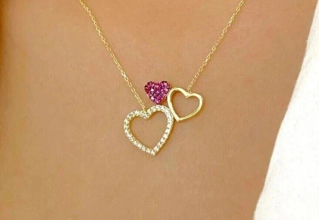 1Ct Round Cut Simulated Sapphire Wedding Pendant Necklace 14k Yellow Gold Plated