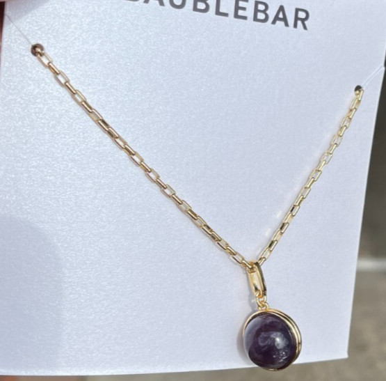 BaubleBar Necklace Amythyst Pendant NWT Never Used PLEASE READ DESCRIPTION