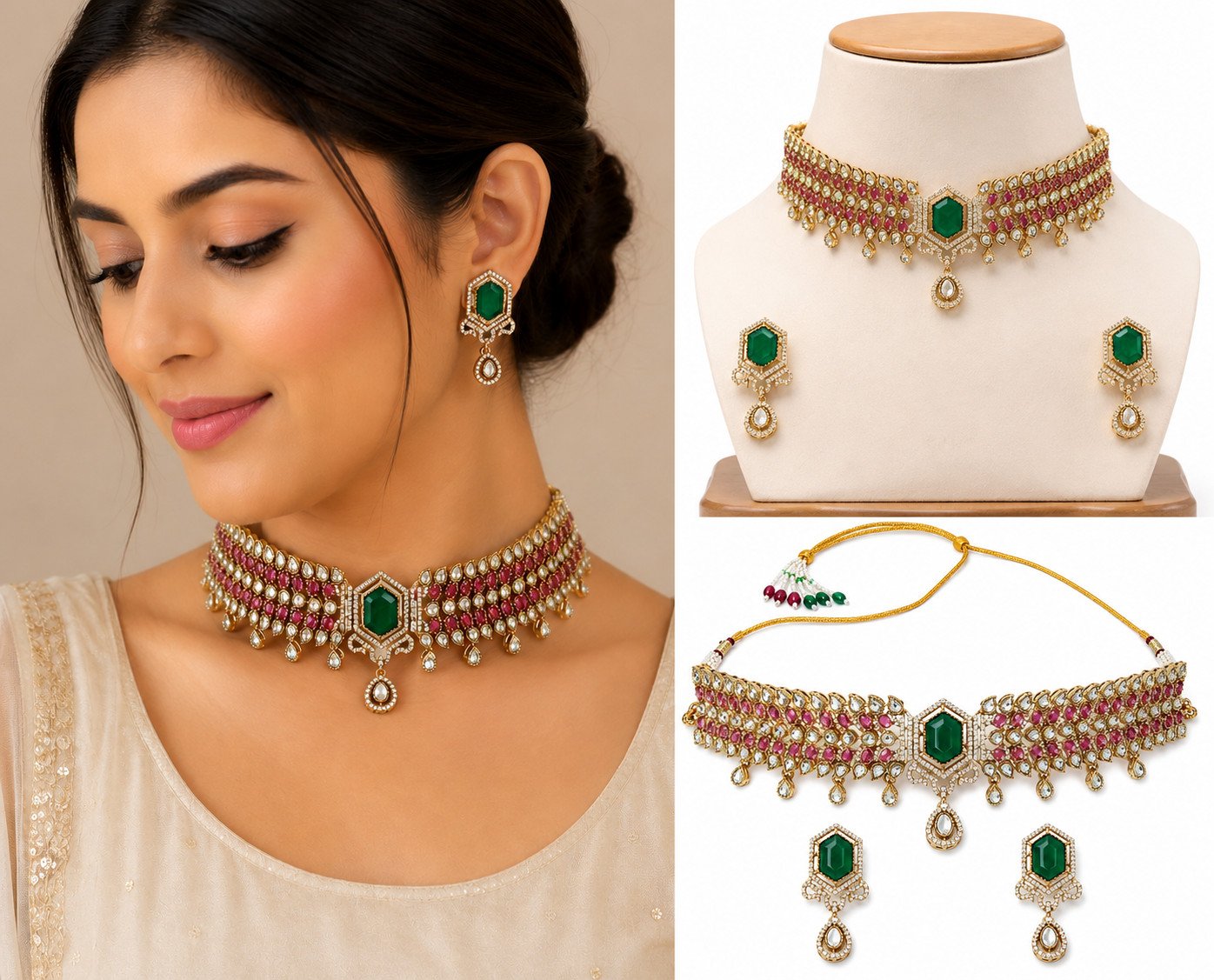 Emerald Green Crystal Necklace Wedding Bridal Party Jewelry Gift for Her 145
