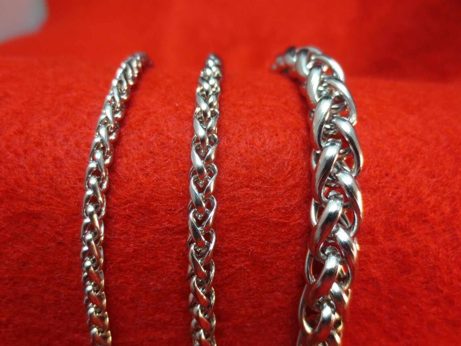 40 INCH STAINLESS STEEL SILVER 7MM WHEAT ROPE CHAIN NECKLACE