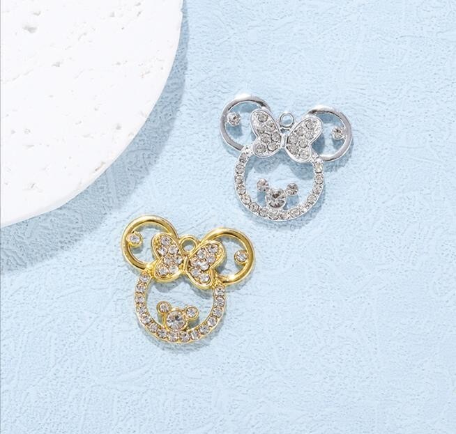 lot 40 Pcs cartoon minnie Charm earrings Pendants DIY Jewelry Makings 22mm