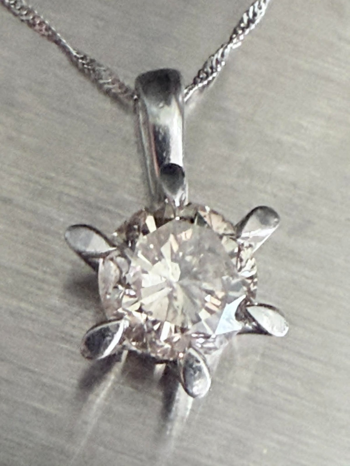 1.5 CT Natural Diamond Solitaire Pendant Necklace Pt1000 Platinum / Certificate