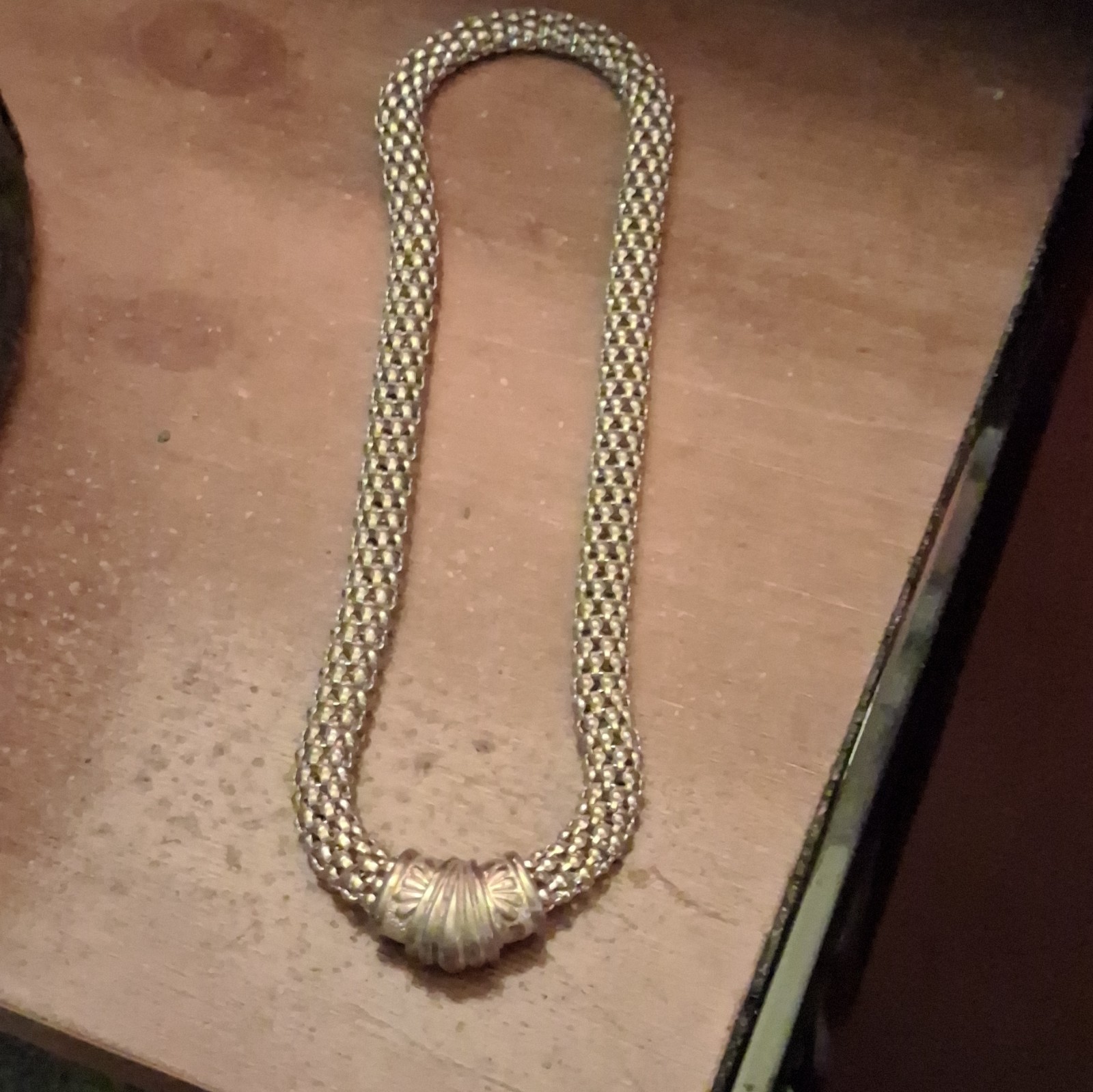 Gold Tone Rope Chain Necklace Metal Chain Style No Stone 0 Gemstones Undated