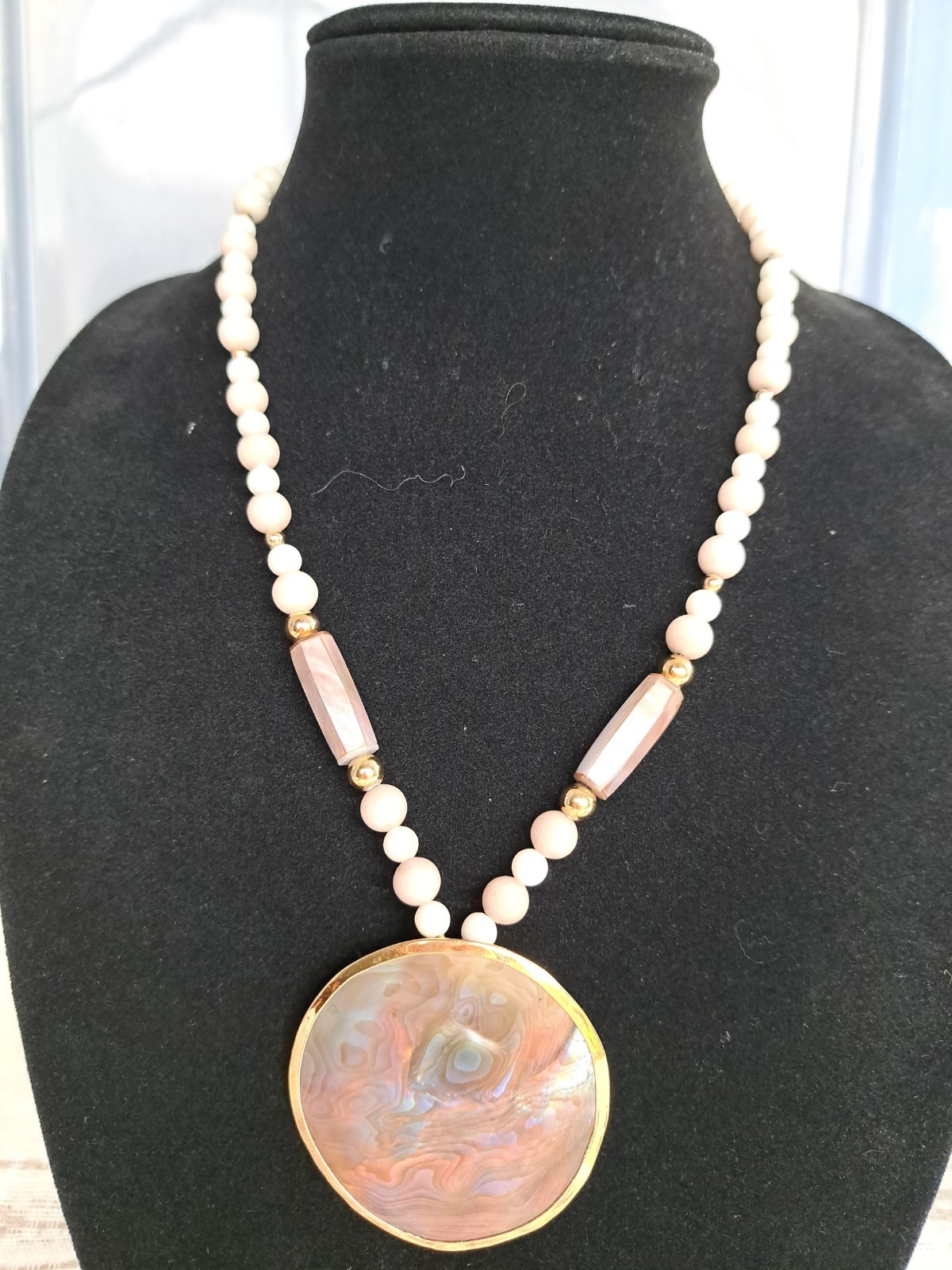 Karla Jordan Bohemian Beaded Necklace Shell Pendant