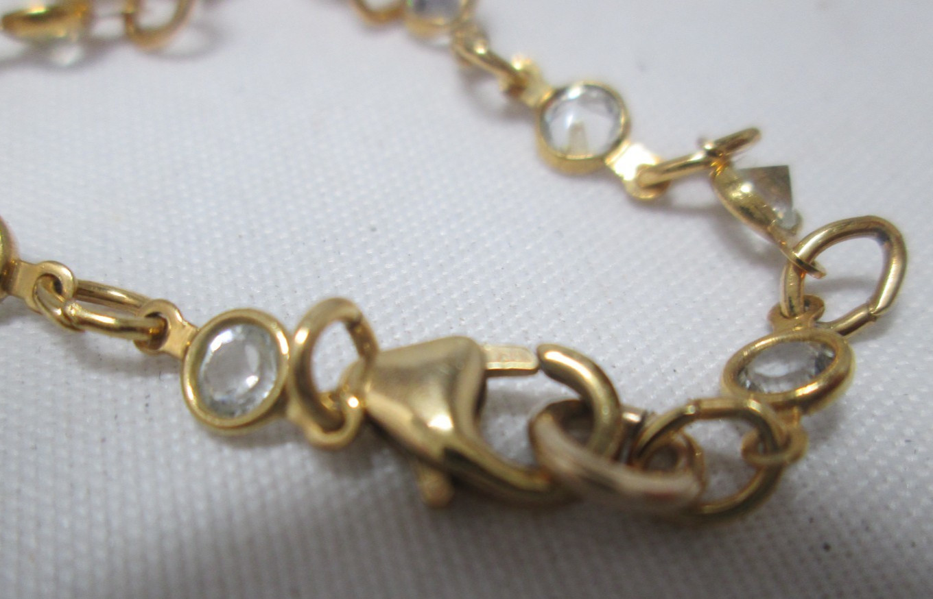 Long 14/20 Gold-Filled Necklace with Many Crystal Stations 34″ Lobster Clasp