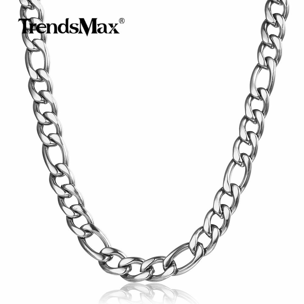 3/5/7/9mm 16-24″ Gold Plated Stainless Steel Figaro Link Necklace Chain 2 Colors