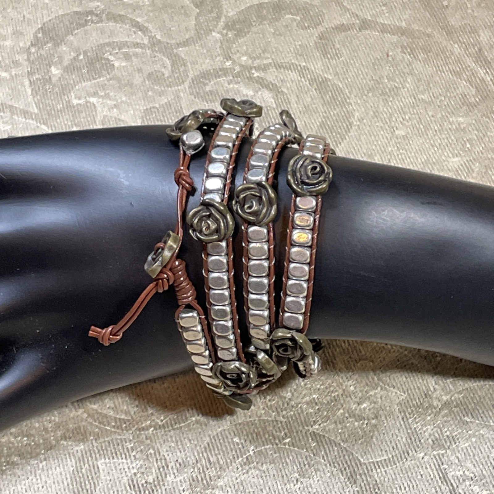 Boho Wrap Bracelet/Long Layering Necklace Combo. Excellent Condition.