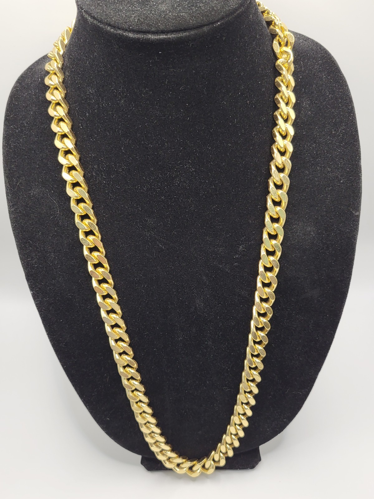 Hip Hop Unisex Gold Tone Cuban Curb Link Chain T-Bar Toggle Clasp Thick 30″ Long