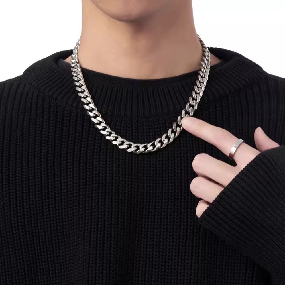 16-24″ Stainless Steel Silver Chain Cuban Curb Womens Mens Necklace 3/5/7mm