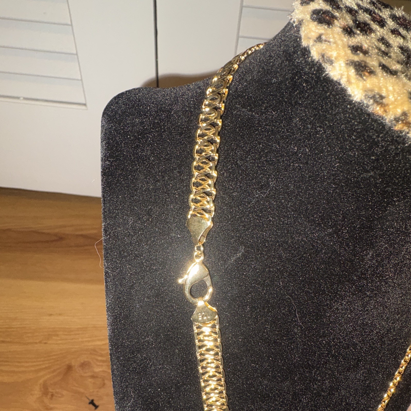 18k Yellow Gold filled 20”Cuban basket weave Chain Necklace Lobster Clasp