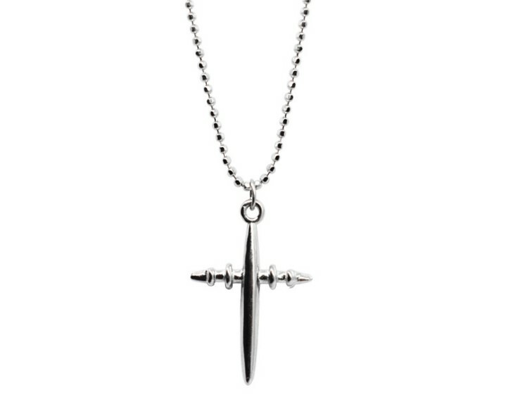 S925 Sterling silver 18K Gold Beads choker necklace Cross Pendant Gift Box D24