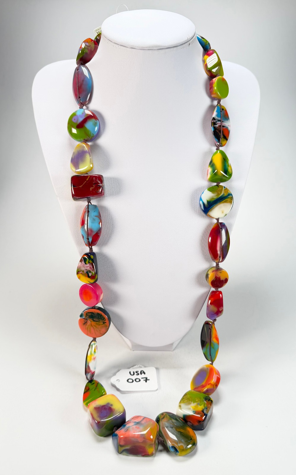 Jackie Brazil “Indiana” Kandinsky Multi-Bead Medium Resin 70cm Necklace ( N0033