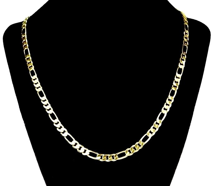 Mens 18k Gold Plated Figaro Choker 20″ Inch Long x 5.8MM Wide Chain Necklace