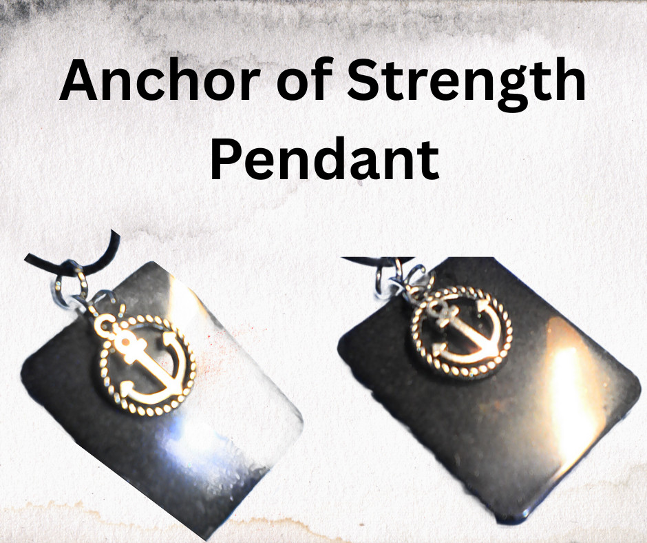Handmade Anchor Resin Pendant Necklace Nautical Square Black Cord 18″ Gift