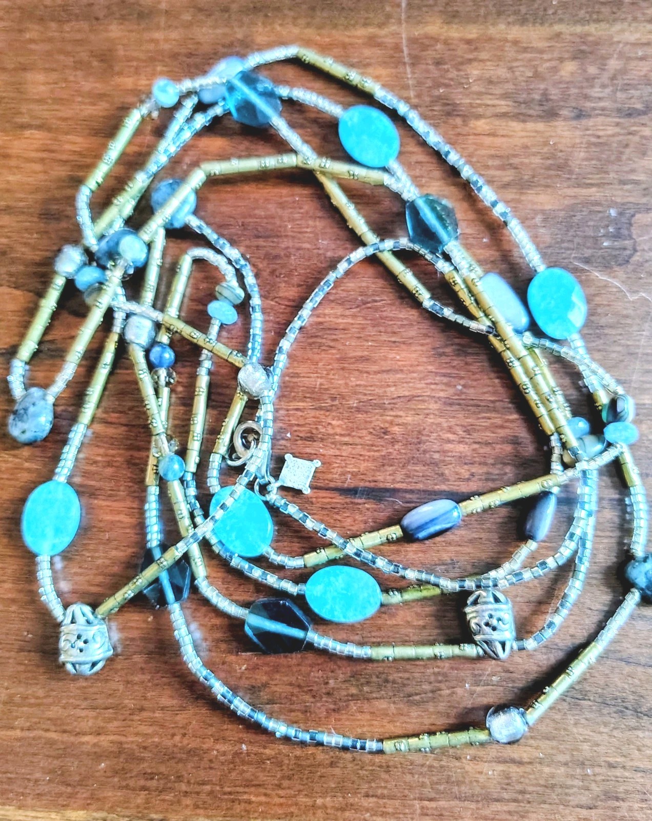 Authentic SILPADA “Olivia” Necklace Sterling Silver Blue Quartz Kyanite 60″