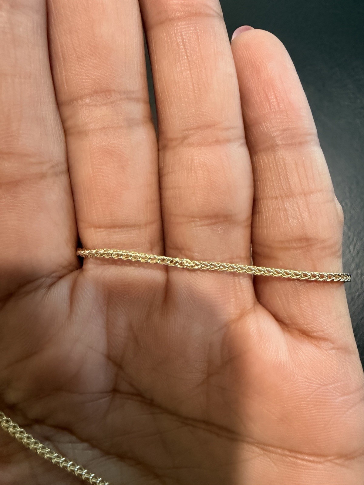 10k Yellow Gold Franco Chain Necklace, Lobster Clasp