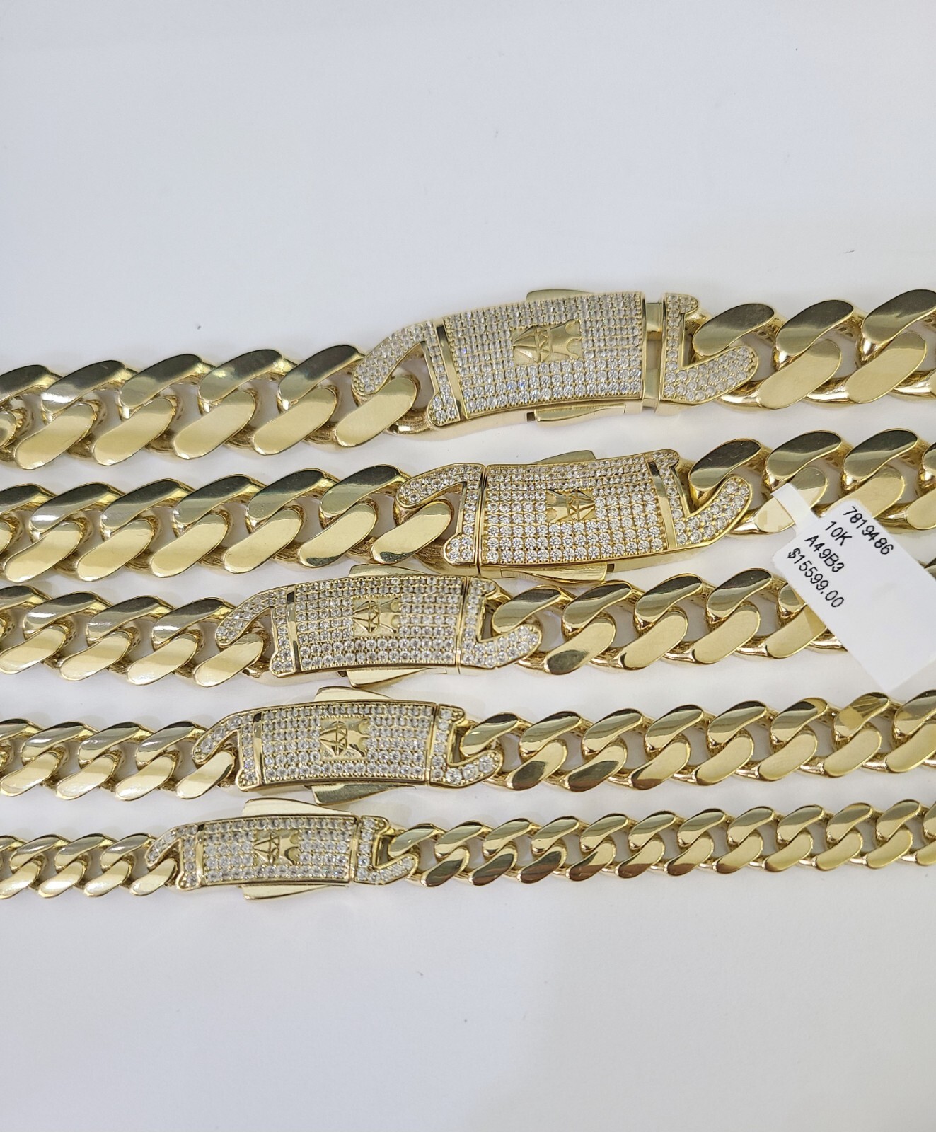 Real 10k Cuban Monaco Chain Necklace Gold Link Royal 7mm-15mm 20″-26″